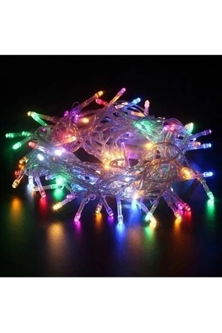 10 Mt Sl-1013 Fişli 100 Led Rgb Renkli Işıklı Ultra Güçlü Yılbaşı Ağaç Işık 8 Fonksiyonlu Dekoratif Çok Renkli