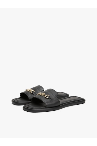 Tommy Hilfiger Leather Horsebıt Mule Kadın Siyah Sandalet - Fw0fw08420