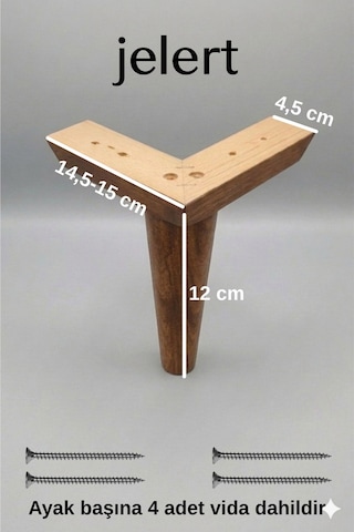 Masif Gürgen Ahşap 12 Cm Koyu Ceviz-tekli, Mobilya Yükseltme Ayağı, Robot Süpürge Uyumlu, 1. Sınıf Gürgen Ağacı, Kanepe Berjer Koltuk Tv Ünitesi Yükseltici Ayak Tekli Kahverengi