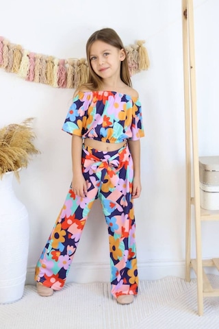 Carmen Yaka Madonna Desenli İspanyol Takım Çiçek Festivali Çok Renkli