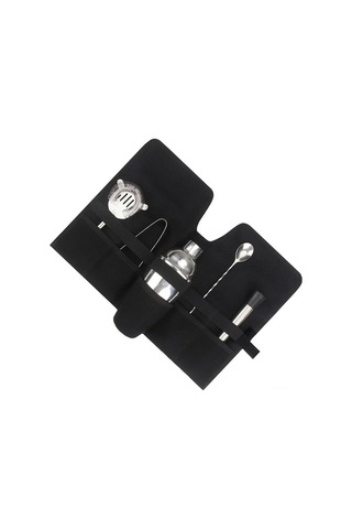 Fortunelane Kollektif Kokteyl Aletleri Çantası - Ahşap Kumaş, Taşınabilir, Kamp İçin Profesyonel Mixoloji Seti Çok Renkli Çok Renkli