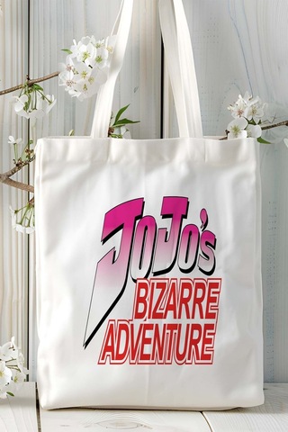 Art Hediye Jojo's Bizarre Adventureı Beyaz Baskılı Bez Omuz Çantası Kişiye Özel Model 1 Çok Renkli