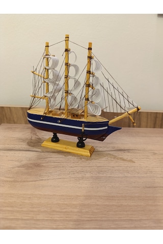Yelkenli Ahşap Gemi-dekoratif-mdl 1005-20 Cm Karışık