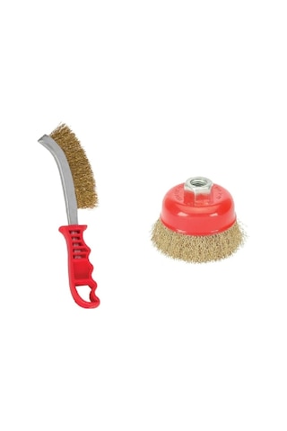 2 Li Saplı Tel Fırça Emka Çanak Fırça Seti 100 Mm