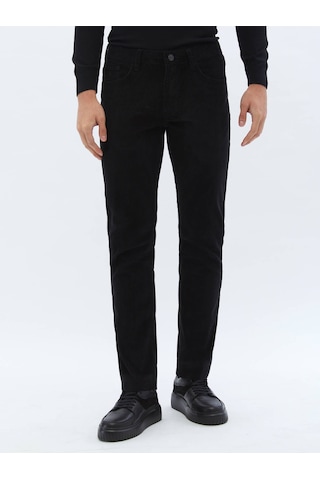 Kip Siyah Dokuma Slim Fit Kadife Casual Pamuk Karışımlı Pantolon 687357 Siyah