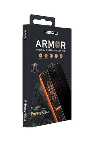 HEPU ARMOR Series Privacy Cam Ekran Koruyucu – iPhone 13 / 13 Pro / 14 / 16e Uyumlu