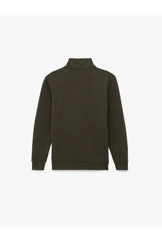 Koton Dokulu Yarım Fermuarlı Haki Erkek Sweatshirt 6wam70022mk Haki