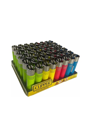Clipper Pocket Açık Renkler Taşlı Çakmak 48 Adet 3385