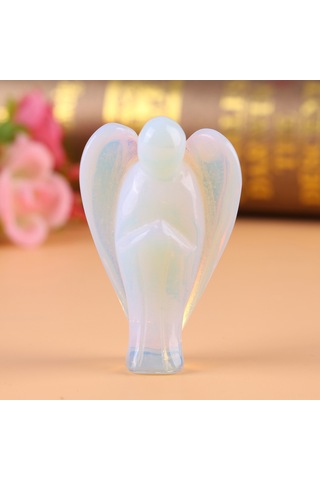 Vkemall 3.8 Cm Saf Opal Melek Heykeli - Enerji Dengeleme, Stres Azaltma Ve Ev Dekorasyonu