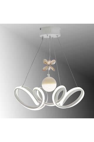 Tt330-1tpl-by Tt Ayd Zambak Mat Beyaz Tek Toplu 3 Renk Led Avize Beyaz