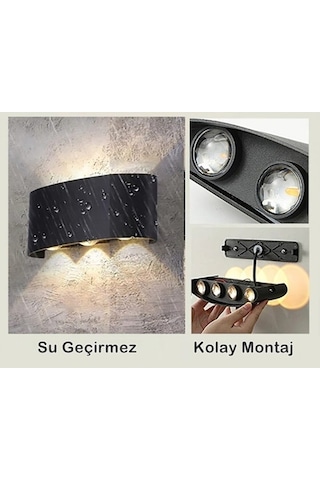 Uranüs 10 Watt Gün Işığı İç Dış Mekan Dekoratif Led Aplik Eskitme