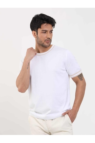 Dufy Beyaz Erkek Slim Fit Düz O Yaka Kazak - 104646-beyaz Beyaz