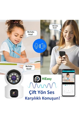3dcool Hieasy 4mp 2 Kameralı Ptz Hareketli Kablosuz Bebek Kamerası