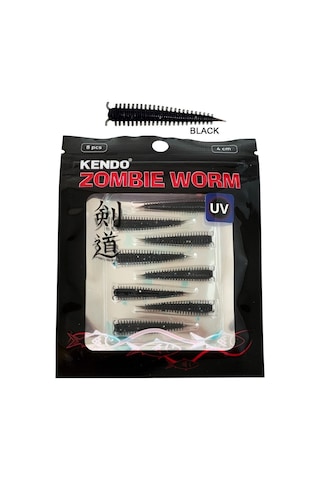 Kendo Zombie Worm Lrf Silikonu 4cm 8'li Paket Yaban Mersini Kokulu İğnesiz