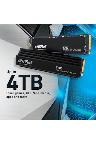 Crucial T700 CT4000T700SSD3 4 TB 12400/11800 MB/S PCIe Gen5 NVMe M.2 SSD