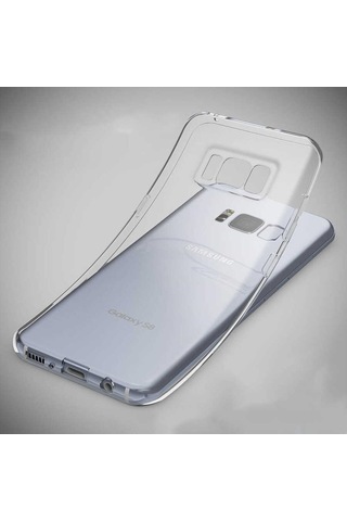 Samsung Uyumlu Galaxy S8 Plus Kılıf Şeffaf Silikon Hibrit Case Kapak Renksiz