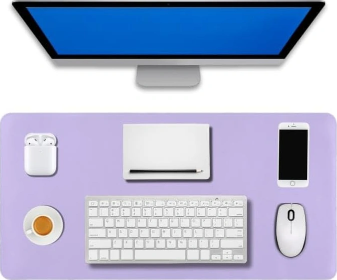 70x30 L Deri Mouse Pad,ofis Mouse Pad,masa Matı Sümen,konforlu Mouse Pad,çift Yönlü Mouse Pad Lila
