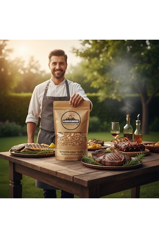 Premium Napolyon Kiraz Ağacı Talaşı Grill Mangal & Bbq Barbekü İçin Doğal Sıcak Aroma