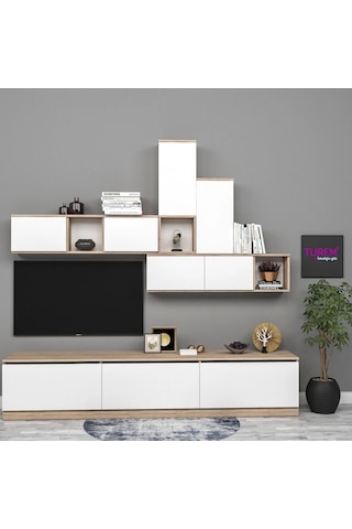 Geometrik Tv Ünitesi Suntalam Siyah