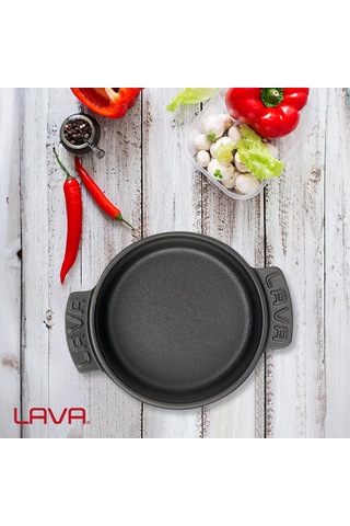 Lexroo Pişirme Kabı, Lv Eco Gv 11, Yuvarlak Güveç, Çap 11 Cm, Dökme Demir, Siyah