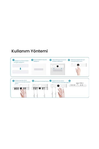 Pluzz Şarj Edilebilir Diş Fırçası Tutacağı Tam Otomatik Sensörlü Uv Sterilizatör Led Teknolojisi Mavi Açık Ahşap