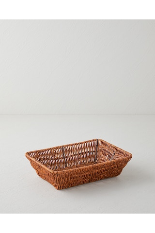 English Home Crustic Plastik Ekmek Sepeti 26x20x7 Cm Kahverengi Kahverengi