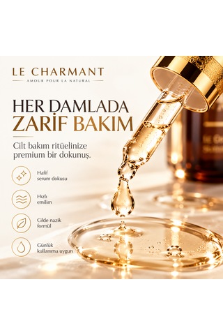 Le Charmant Arbutin Ve Azelaik Asit Leke Karşıtı Cilt Tonu Eşitleyici Aydınlatıcı Yüz Serumu 30 ML