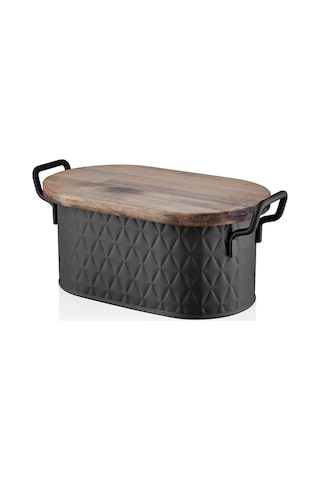 The Mia Prizma Ekmek Saklama Kabı Siyah 40x22x18 Cm Siyah