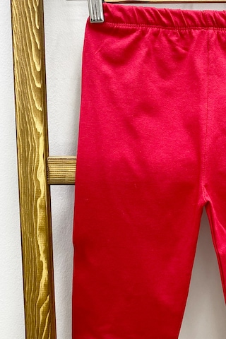 Kız Çocuk Kısa Tayt Düz Renk Beli Lastikli D27 Kırmızı