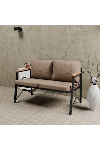Mb Garden Furnıture Simetri Model, Balkon, Bahçe, Cafe, Metal Koltuk Takımı, Bahçe Takımı , Çay Seti, İkili Süngerli Cappuccino