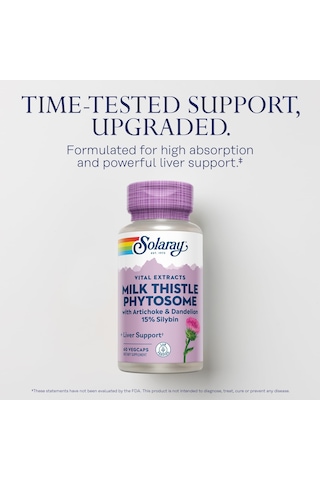 Solaray Milk Thistle Phytosome With Artichoke Dandelion And Ginger Liver 60 Caps Aromasız