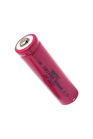Sertec 14500 3.7 Volt 800mA Li-ion Şarj Edilebilir Pil 3 Adet