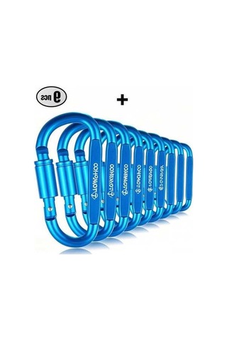 Besthome1 Tomshoo Alüminyum Alçı Kilit Seti - 9 Adet D-şekilli Kanca + 15cm Tel Çember - Mavi