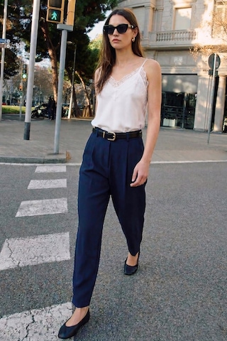 Sateen Talia Havuç Pantolon - Lacivert-137380