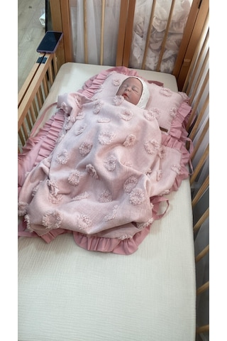Alt Açma Seti Fırfırlı 3 Parça - Pembe