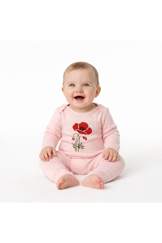 Milays Kız Bebek %100 Pamuk 0-3 Ay Premium Kalite Setler Somon