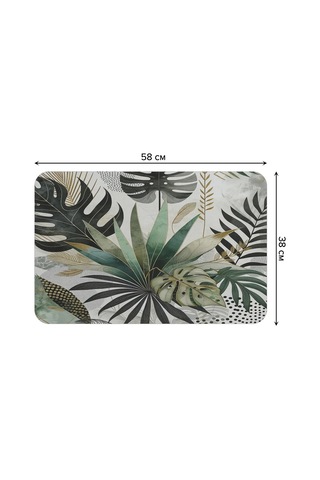 Joyarty Çamaşır Makinesi İçin Çiçek Kompozisyon Matı 58x38 421575480 Yeşil