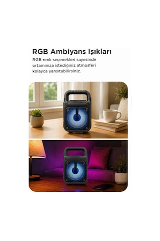 Torima GTS-1362 Bluetooth 5.0 RGB Işıklı Kablosuz Speaker