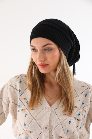 Kadın İpli Siyah Bere Siyah