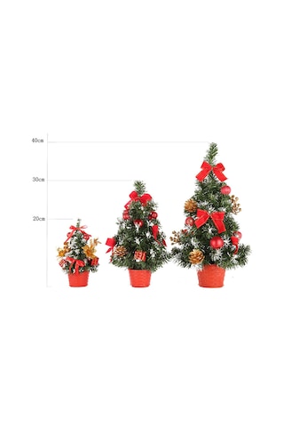 Kangvka 30 Cm Altın Mini Noel Ağacı - Pvc Masaüstü Dekorasyonu Ev İçi Noel Dekoru