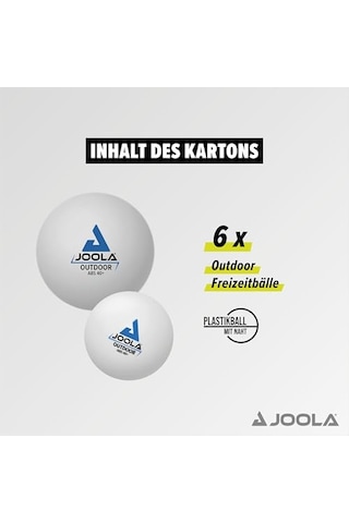 Joola Üniseks - Yetişkin Tt Topu Dış Mekan Masa Tenisi Topları Outdoor 40+mm Masa Tenisi Antrenman Topları Beyaz 6'lı Paket