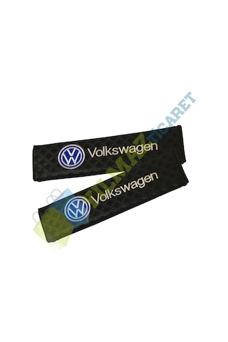 Volkswagen Logo Nakış İşleme Karbon Emniyet Kemer Pedi 2 Adet