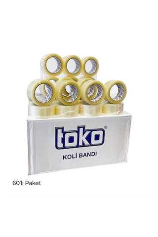 Toko Hotmelt Koli Bandı 45 Mm X 100 Metre Şeffaf 60 Adet