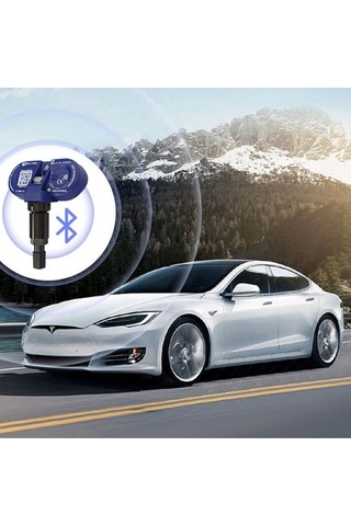 Tesla Model Y - Model 3 Bluetooth Lastik Basıncı Sensörü Tps - 4 Adet - Mavi