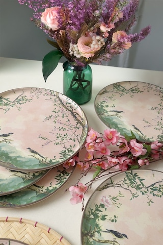 Keramika Pink Woods Nordic Servis Tabağı 28 Cm 6 Adet 22641 Çok Renkli