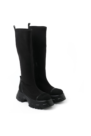 Siyah Streç Çizme Kadın Gtn-5839 John May Sıyah Streç Siyah