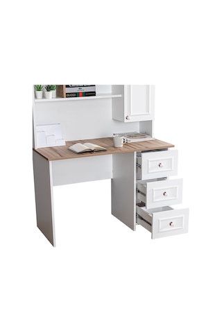 Setaymobilya Bilgisayar Masası, Bahar Üniteli Çalışma Masası Beyaz
