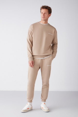 Marshall Erkek Pamuklu Içi Polarlı Nakışlı Relaxed Bej Eşofman Takımı