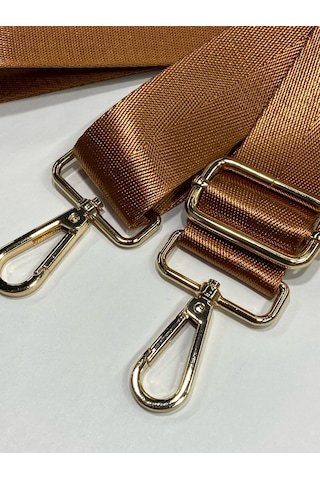 Çanta Sapı / Polyester Gold Detaylı Çanta Sapı - Taba Taba