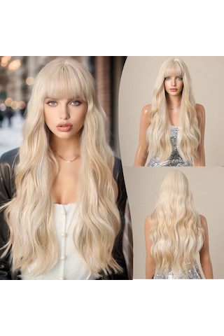 Patlama Isıya Dayanıklı Sentetik Saç Peruk İle Kadınlar İçin Doğal Uzun Kıvırcık Saç Pe Günlük Peruk Kaynak Çıtçıt Postiş 58644738